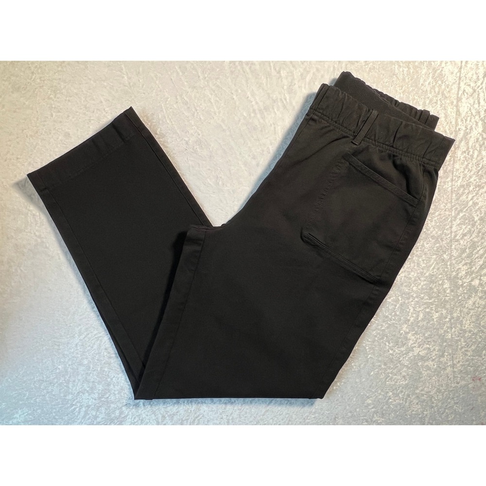 Any Body Women's Black Wide Leg Crop Capri Pant's Size Medium Tall Cotton Rayon - Picture 4 of 8